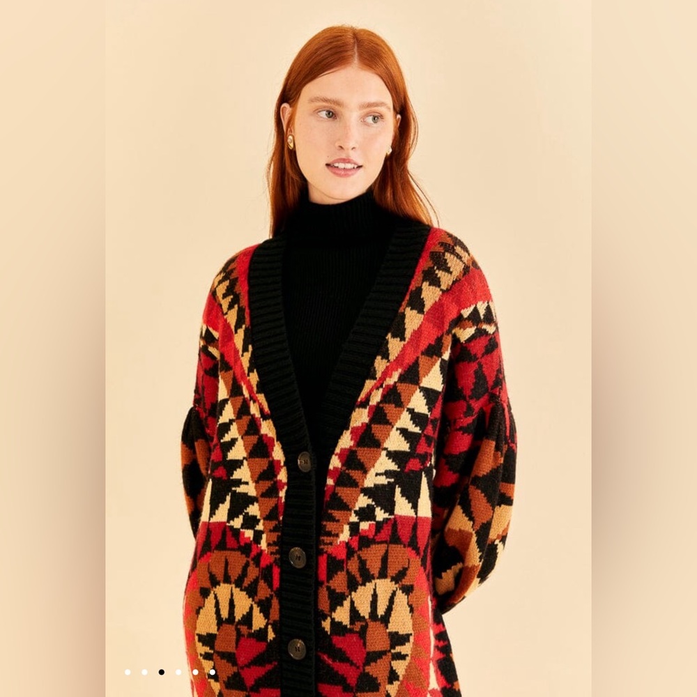 FARM Rio Multicolor Geometric Cardigan - Picture 4 of 9